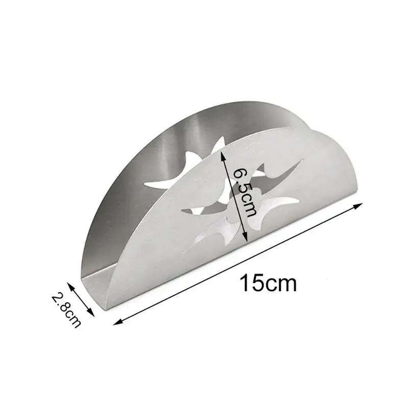 Stainless Steel Napkin Rack Box Desktop Organizer Fan-Shaped Cuisine Napkin Storage Support Table Decoration Home Party