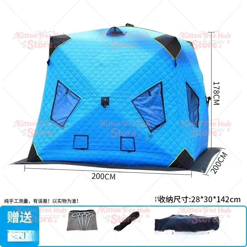 Fully Automatic Winter Tent with Chimney Holes, Transparent Windows, Quick Opening, Portable