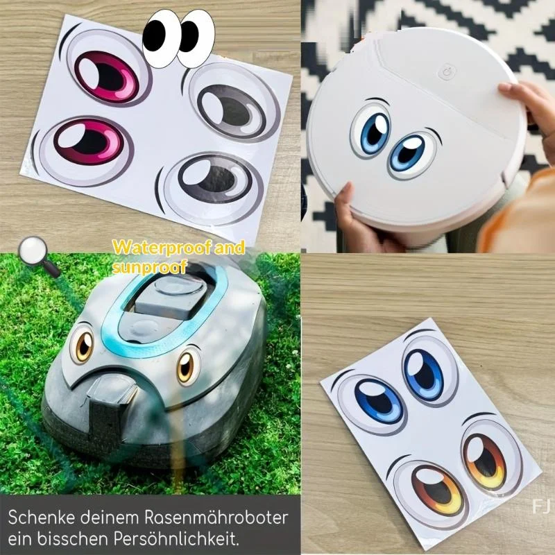[YU]1/2 Sheets Robot Eye Stickers Self Adhesive PVC Decals Removable For DIY Robotics Home Decor Crafts