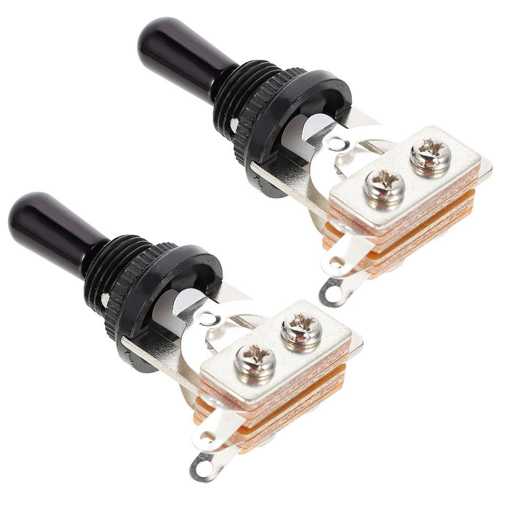 

2 Pcs Electric Guitar Head Shaking Switch Accessory 3 Way Replacement Accessories Toggle Metal Supply Pickup Selector