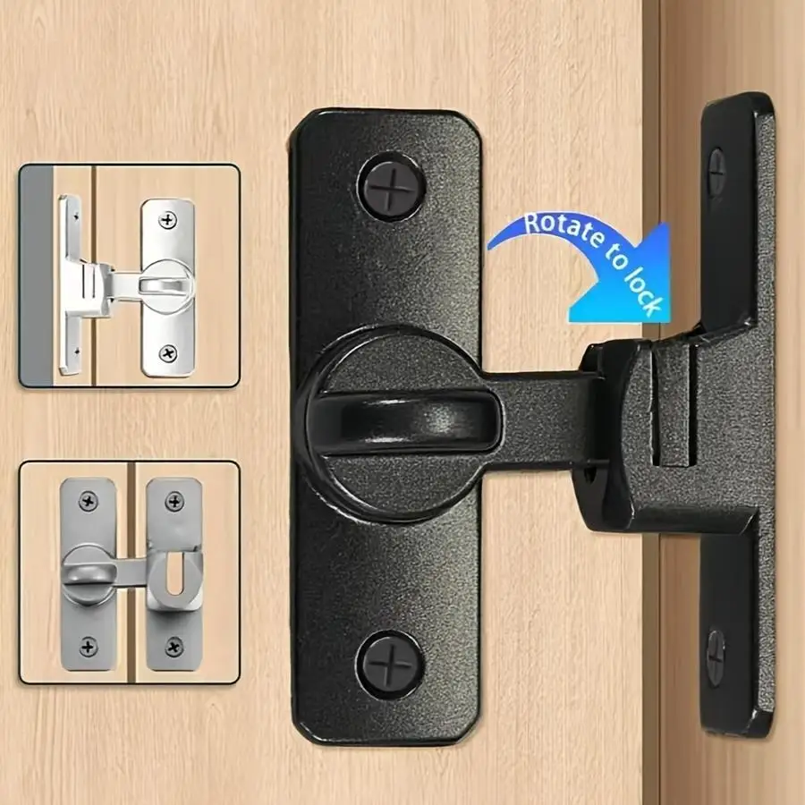 1/5/10/20/50/100pcs Sturdy Metal Lock Hasp - 90/180 Degree Rotatable Safety Lock, Suitable for Barn Doors, Bathroom Sliding Door