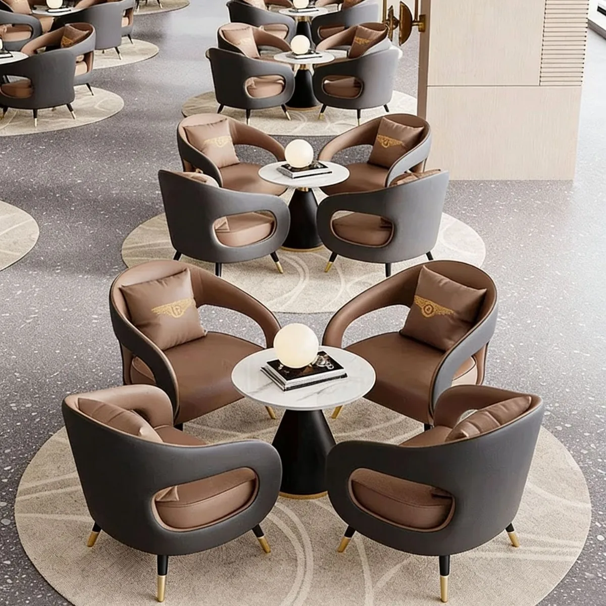 Small round table sitting area reception negotiation table and chair combination