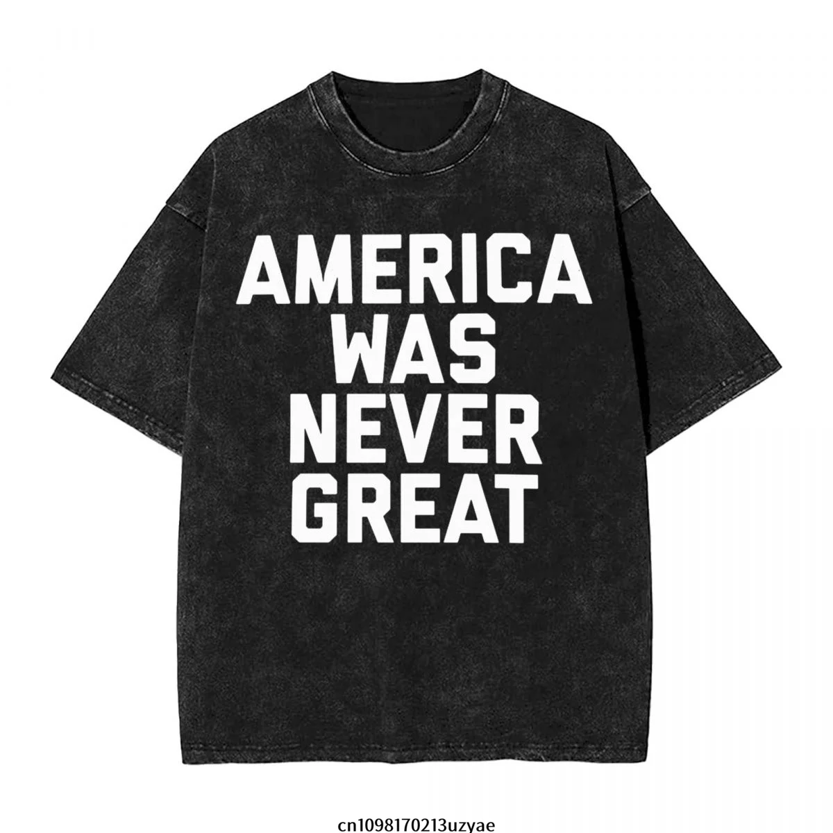 

Мужская винтажная хлопковая футболка с коротким рукавом « America Never Great», летняя футболка в стиле хип-хоп