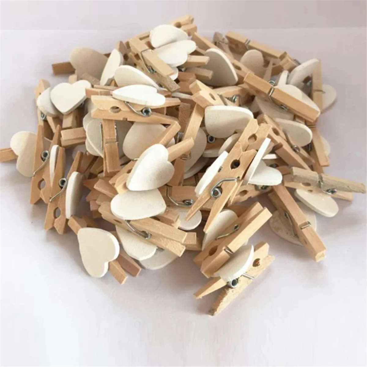 B Heart Love Wooden Clothes Photo Paper Peg Pin Mini Clothespin Postcard Clips Home Wedding Decoration Stationery