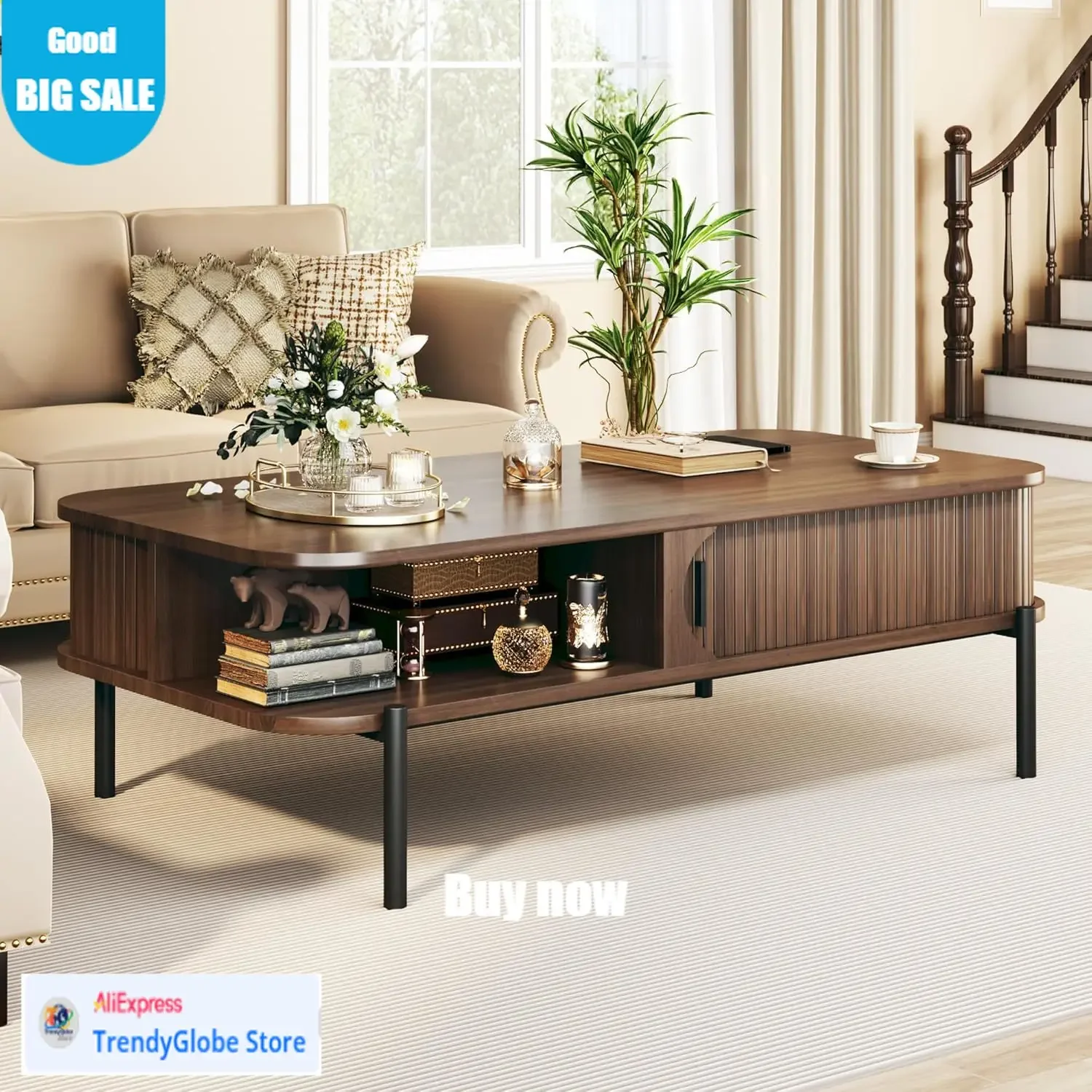 

Бестселлер: Журнальный столик First Choice, 47,2 дюйма, в стиле Mid-Century Modern, для гостиной, с открытыми полками для хранения