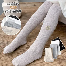 New cotton twist feet hot flower badge children's pantyhose girls wear leggings.