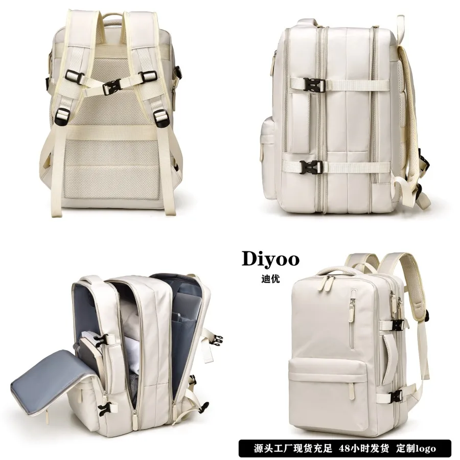

【New style】Multi-layer casual backpack large-capacity backpack expandable 180 opening and closing backpack LOGO can be added