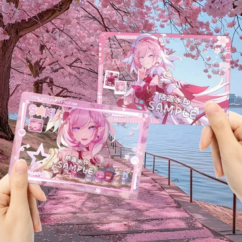 2Pcs/Lot Game  Figure Elysia Photo Transparent Card high quality Model Toys Ornaments Card Photograph Prop Gift