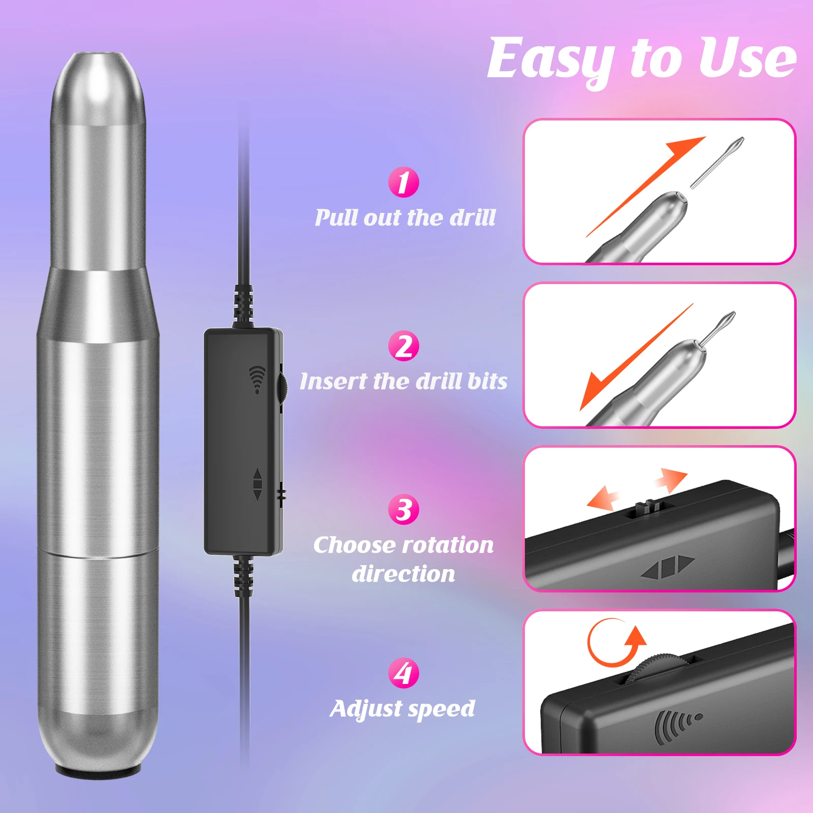 Professional Strong Electric Nail Polish Drill Machine Set Grinding Equipment Mill For Manicure Pedicure Nail Polishing Tools