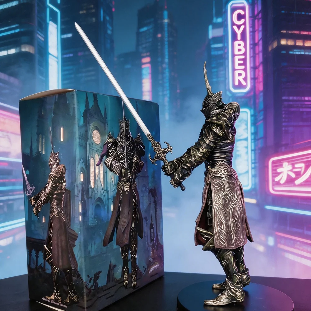 Demon Souls Penetrating Knight Metas Action Figure Model Dark Style Desktop Ornament Trendy Collectible Gift For Adult Collector
