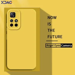 Square Liquid Silicone Angel Eyes Cover for Xiaomi Redmi Note 11 11E 11S 11T Pro Plus Soft Waterproof Phone Case RedmiNote11 Bag