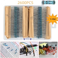 2600pcs/lot 130 Values 1/4W 0.25W 1% Metal Film Resistors Assorted Pack Kit Set Lot Resistors Assortment Kits Fixed resisto
