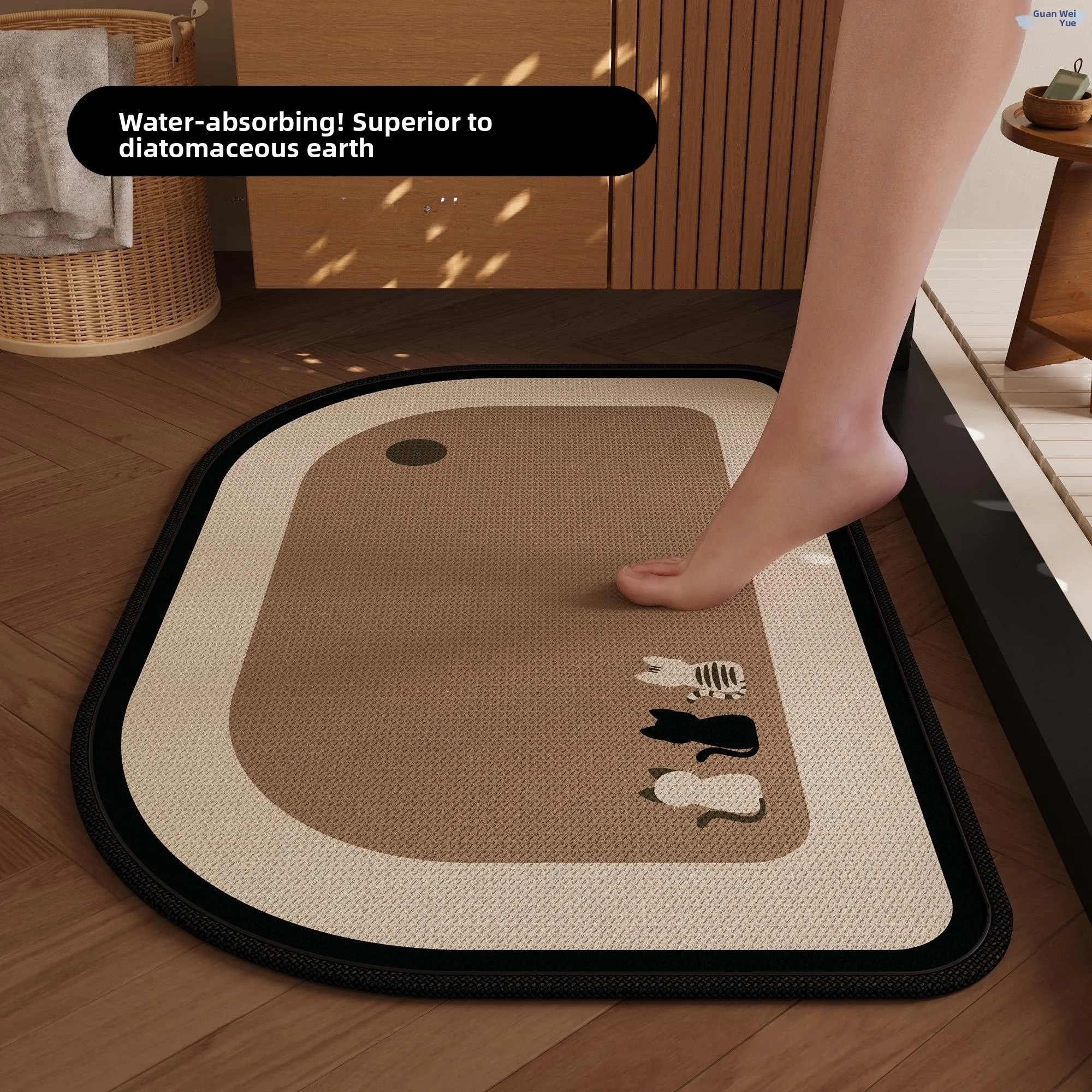 

Коврик для ванной комнаты, прихожей, туалета, с высокой впитываемостью, противоскользящий, для домашнего использования