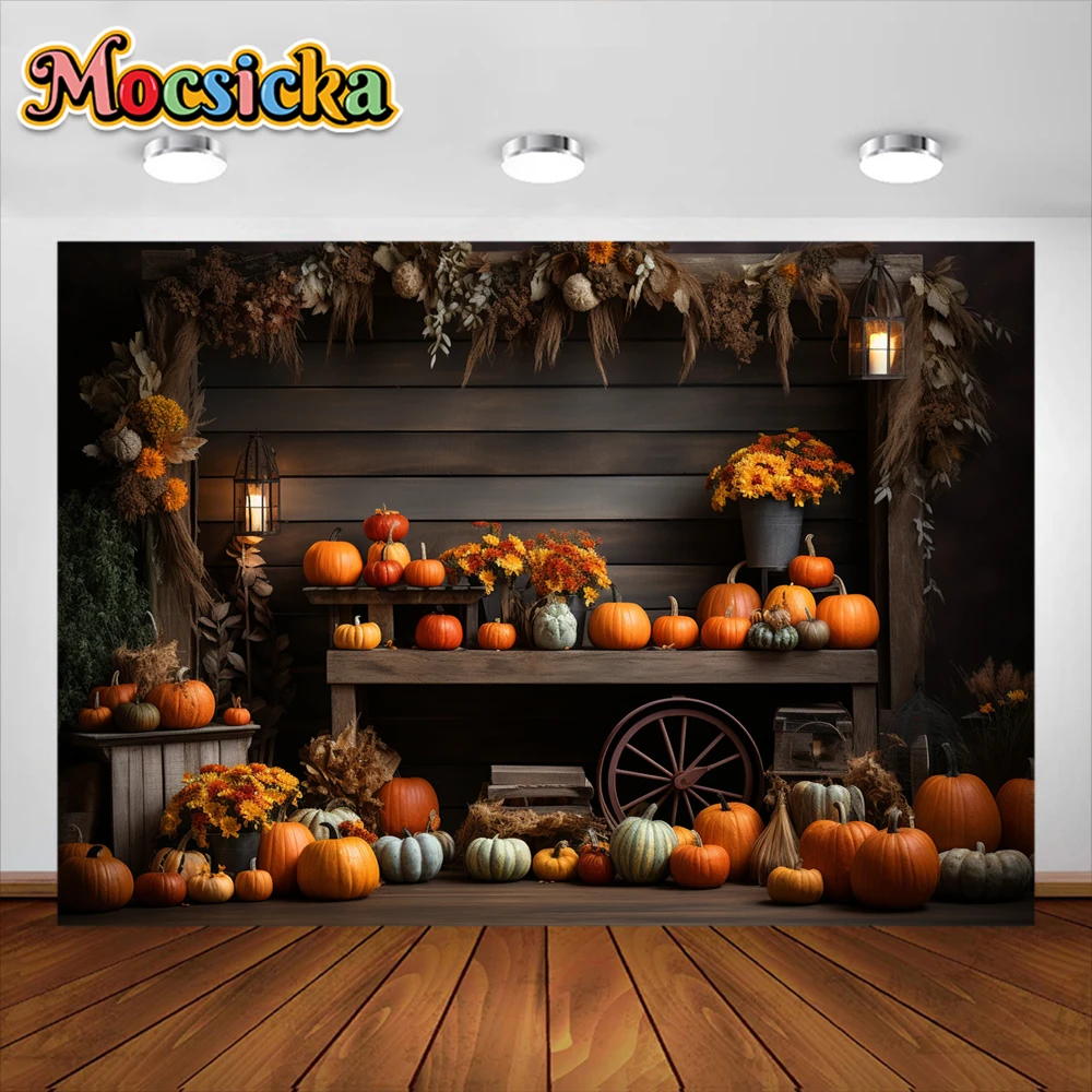 모시카 호박 배경 어린이 사진 소품, 성인 어린이 생일 케이크 스매시 포토콜 소품, 가을 배경