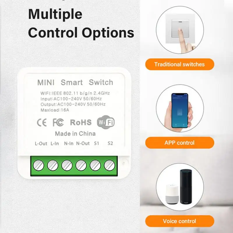 

Mini Smart Switch 16A Tuya Wifi/Zigbee 2-Way Control Smart Life DIY Light Switches For Alexa Google Home Yandex Alice Switches