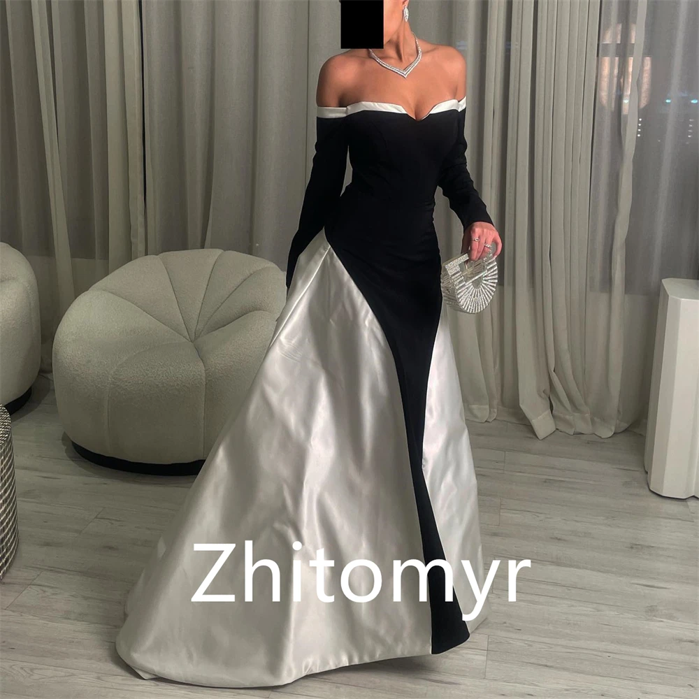 Sederhana mode Off-the-shoulder gaun pesta Formal gaun pesta Sapu/sikat rok Charmeuse gaun malam https://www.lazada.sg/products/ matte-shoulder gaun pesta dansa kasual