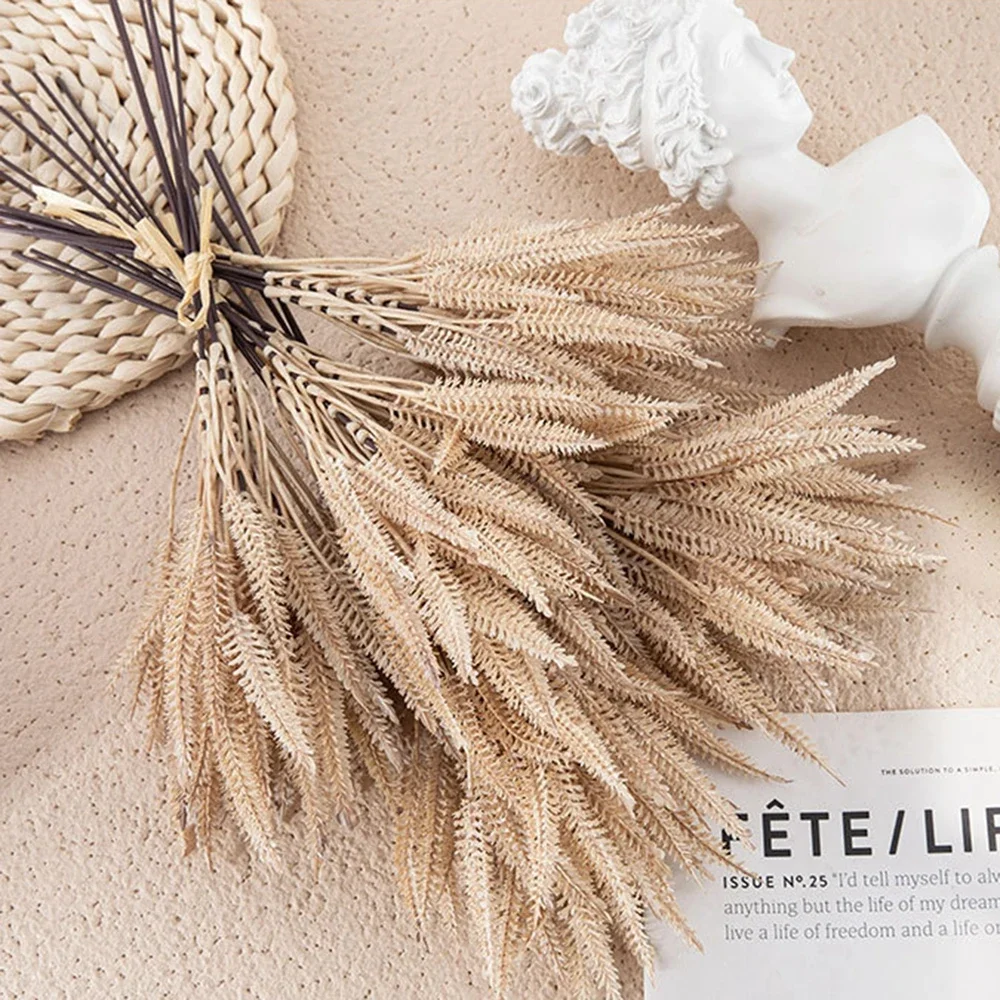 6PCS Artificial Dried Natural Plants Fake Dry Wheat Decor Fake Flower Artificial Plants for Home Wedding Party DIY Craft Decor