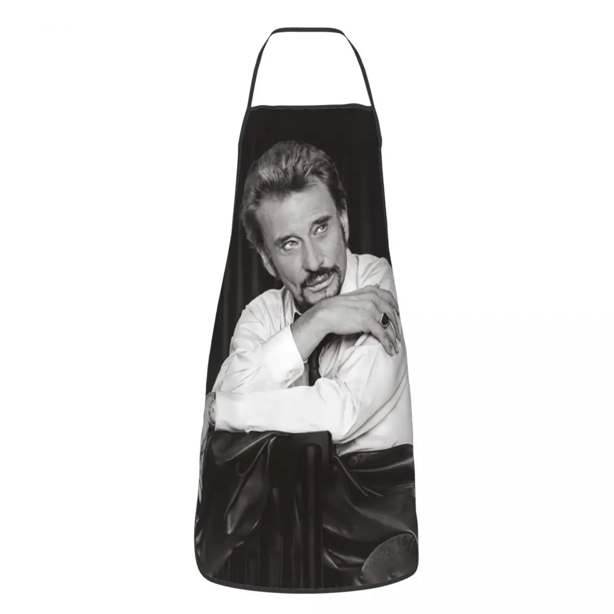 Cool Johnny Hallyday Funny Apron for Women Men French Rock Singer Adult Unisex Kitchen Chef Bib Tablier Cuisine Cooking Baking