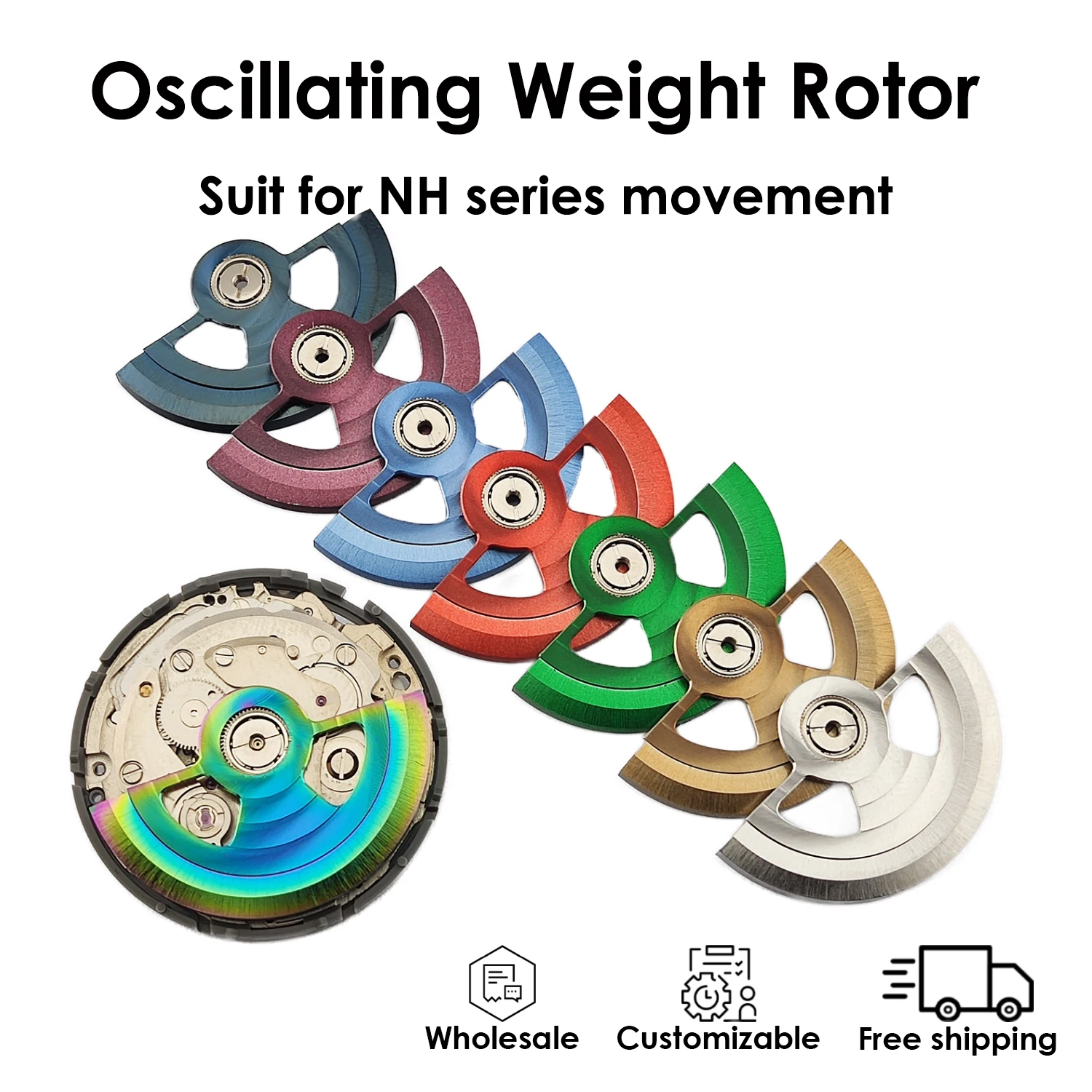 Oscillating Weight Rotor Circle lines suit for NH series 4R35B 4R36A Automatic movement Refit Accessory Free assemble wholesale