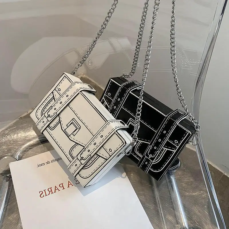 

Новая женская сумка на цепочке: модная и высококачественная маленькая квадратная сумка, элитная и универсальная женская сумка через плечо для хранения вещей.