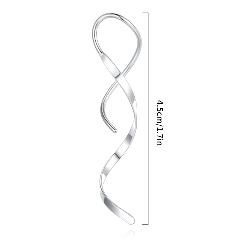 Simple Spiral Threader Earrings Irregular Helix Wave Curve Ear Line Cuff Fashion Dangling Earring Women Fashion Jewelry