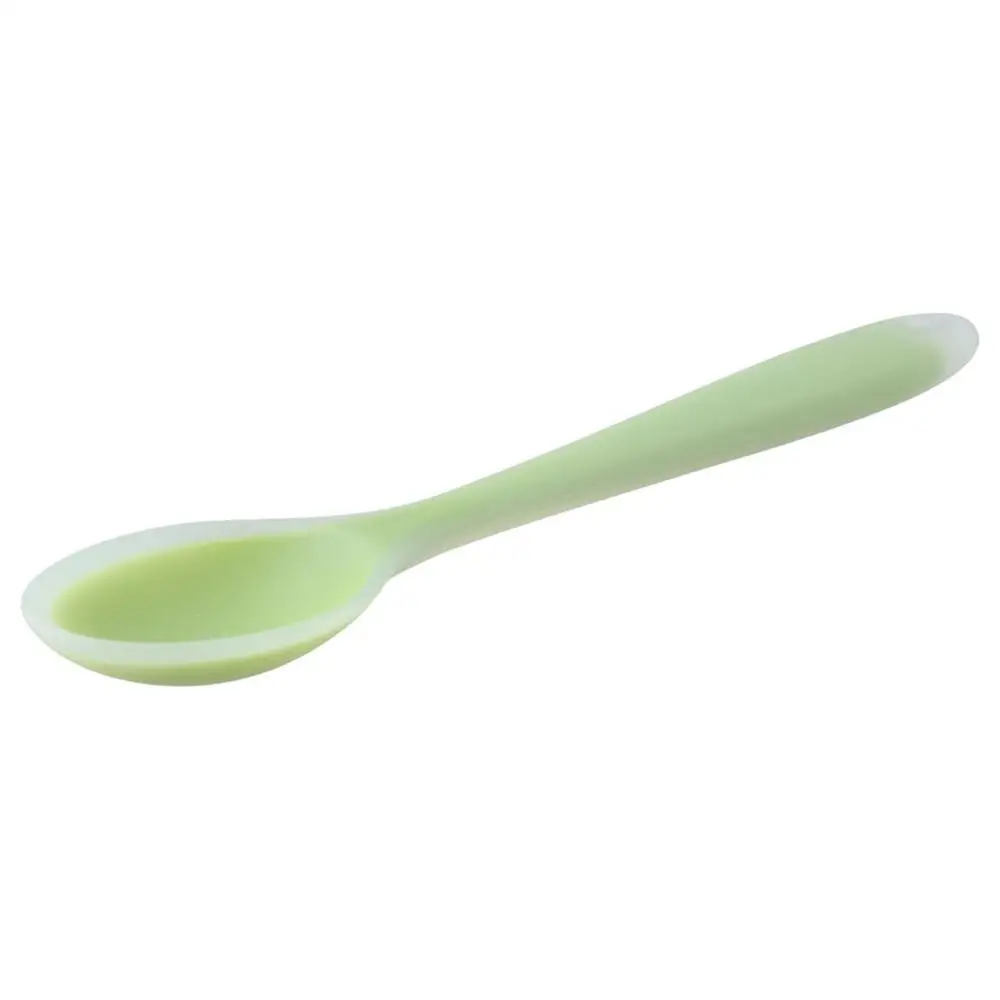 2 Pcs Silicone Dinner Spoon, Multi-purpose Surrounding Transparent Design Soft Texture Ergonomic Design for Mixing Soup Spoon