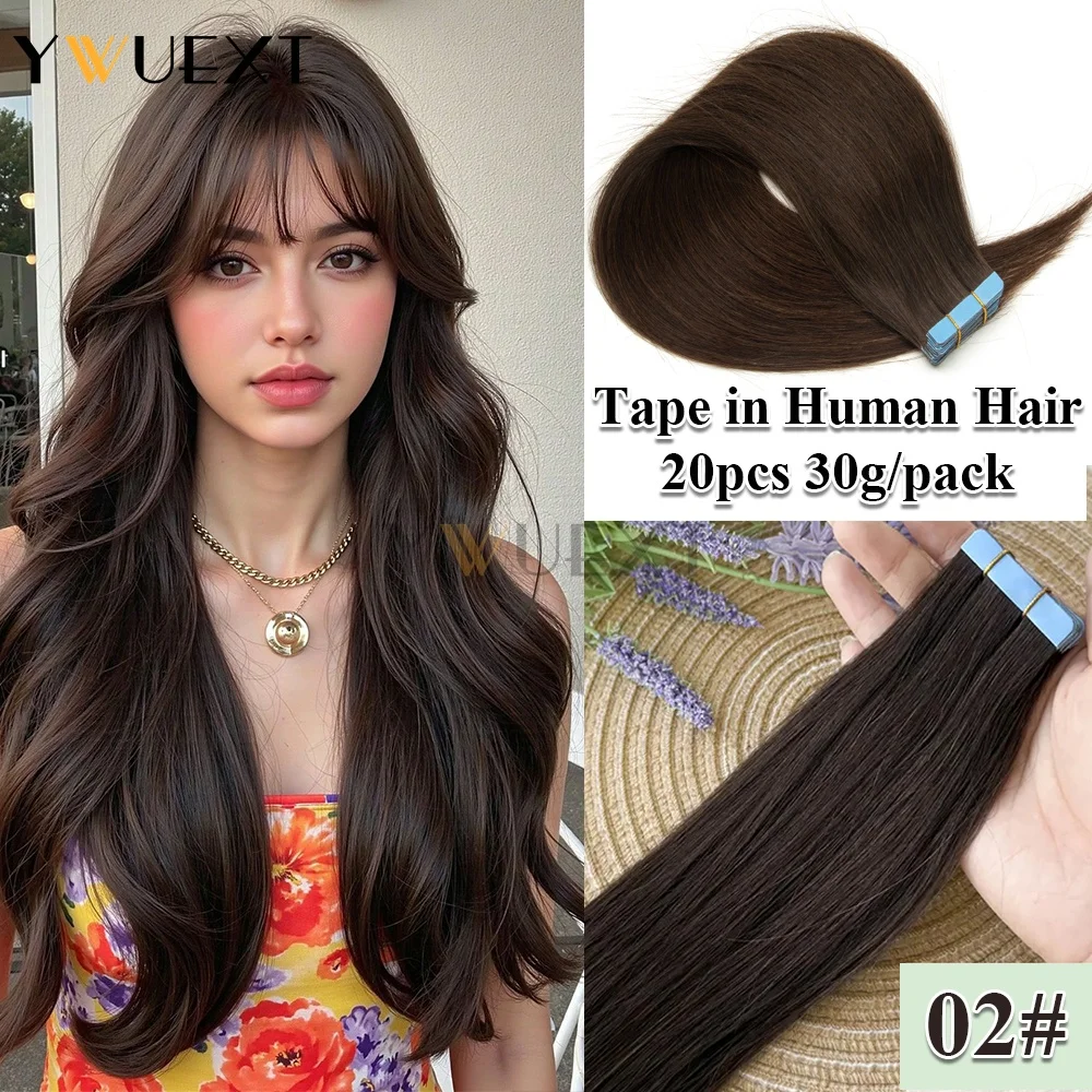 

20 шт., невидимая лента для наращивания волос для женщин, 12-20 дюймов, 30 г/упак., машина Remy, натуральные прямые человеческие волосы для наращивания