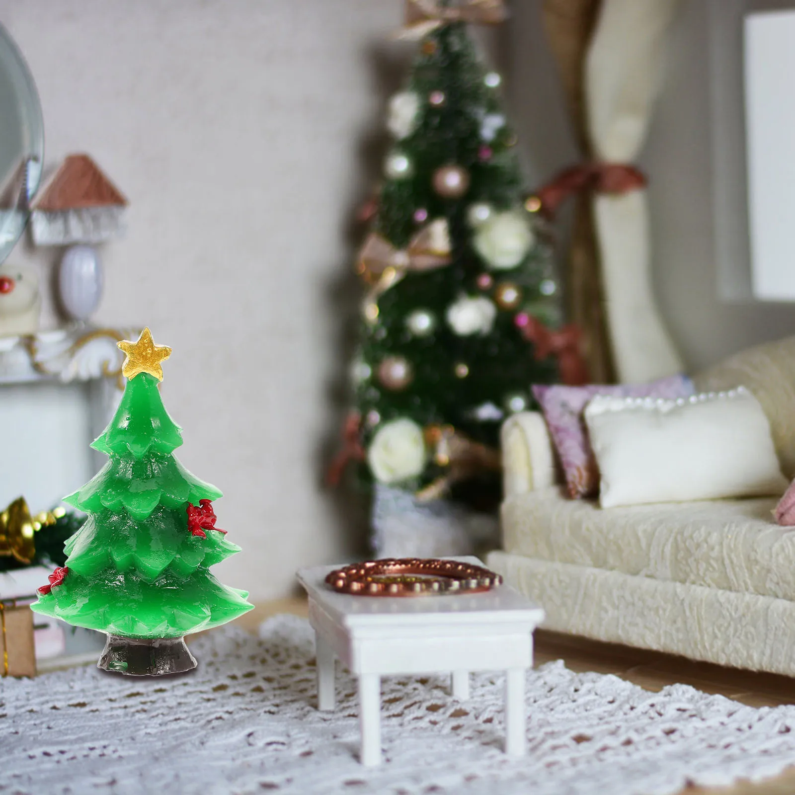 

30pcs Christmas Decor Craft Christmas Tree Resin naments for Home Garden Desk Miniature Resin L Decor Craft