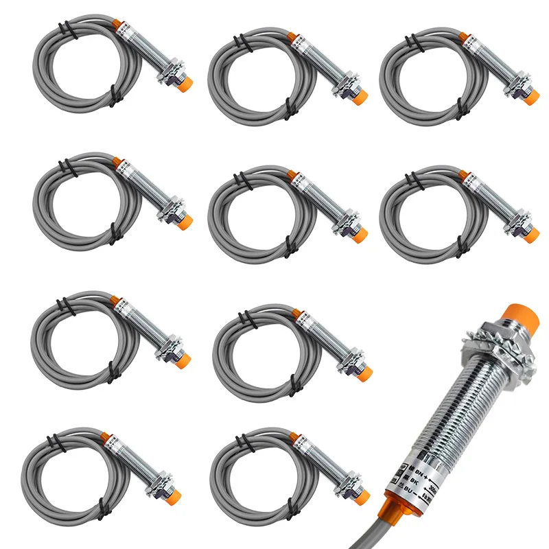 10PCS High-Sensitivity Proximity Switch NPN PNP NO DC 6-36V Three-Wire Inductive Detection for Automation Control