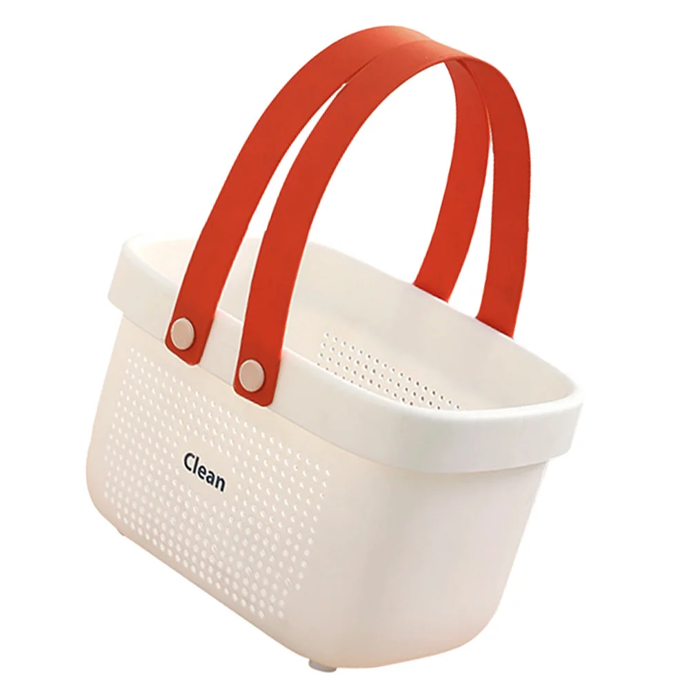 

Household Handle Shower Basket Portable Hollow-Out Bathroom Organizer Handheld Bath Storage Toiletry Basket Home Accessory