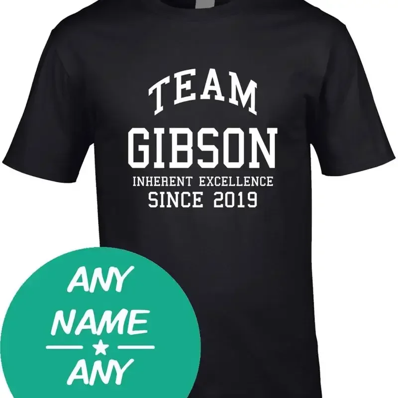 Surname Mens T Shirt Team Clan All Any Name Family Birthday Custom Year Age