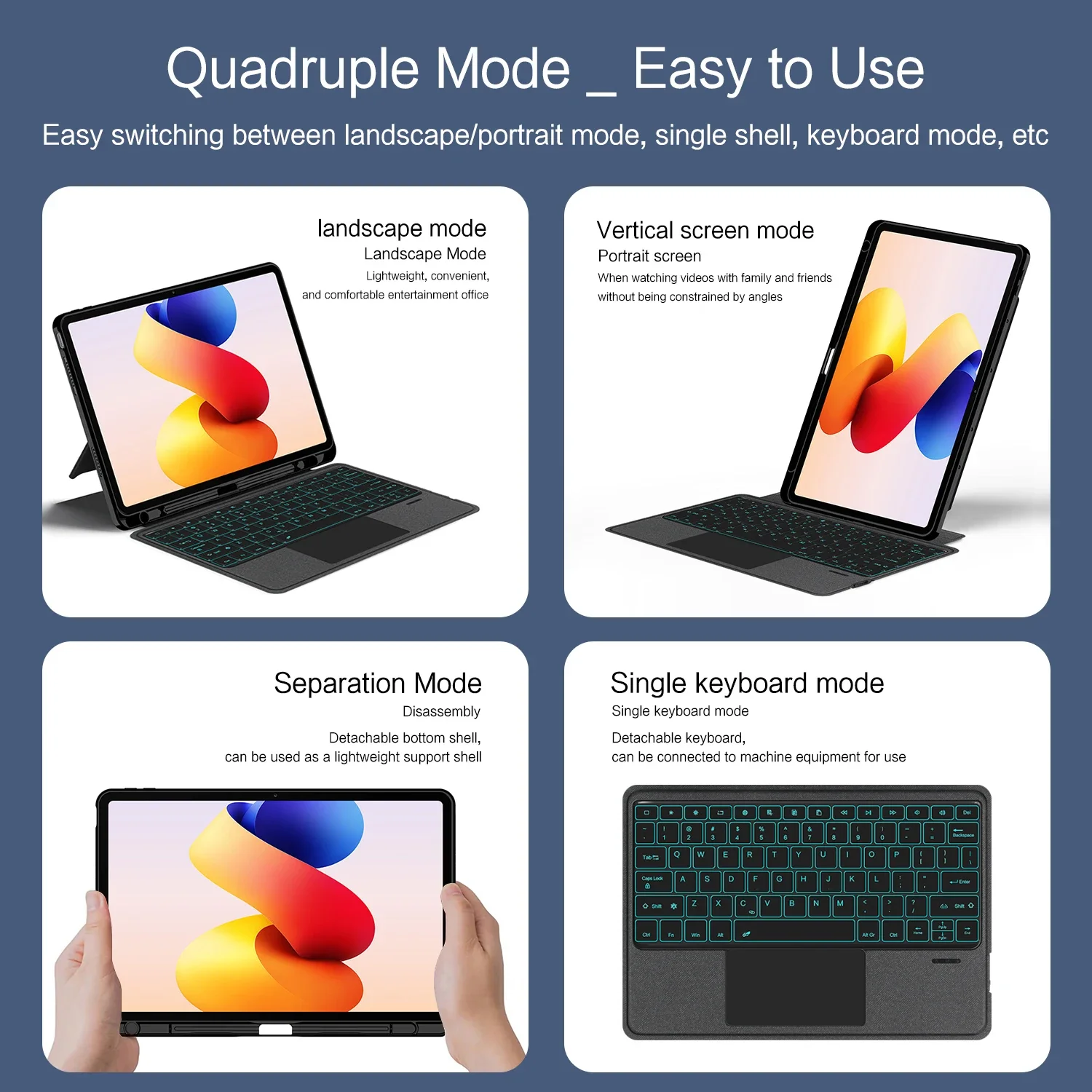 Detachable Keyboard Case for Xiaomi Redmi Pad 2 Pro 12.1