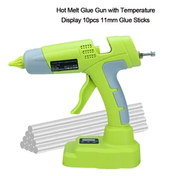 Hot Melt Glue Gun for Ryobi with 10 Adhesive Strips Display Temperature 18V Li-ion Battery Power Repair Tool