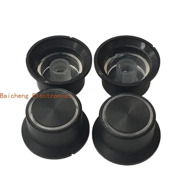 10PCS Fine 25 * 15MM luminous ring knob potentiometer cap band switch half axis D-type flower axis core