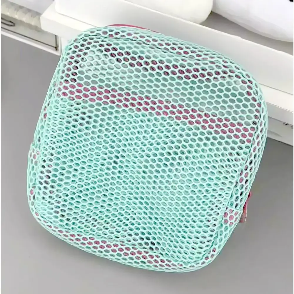 Lightweight Mesh Zipper Bags Portable Space Saving Travel Toiletry Pockets Large Capacity Rotary Hook