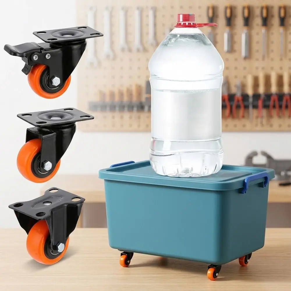 PVC Caster Wheels Swivel Castor Wheels 2/2.5/3inch Metal Mounting Plate Heavy Duty Casters Non-Marking Wheels Four Hole Plate
