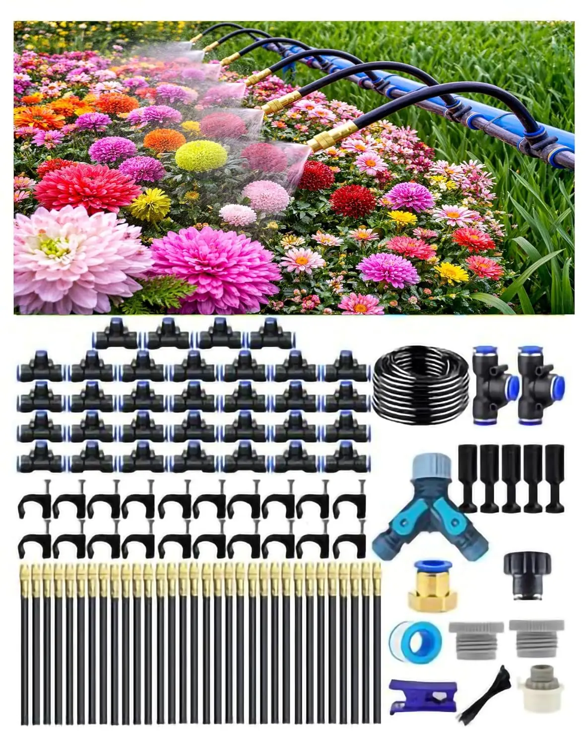 

Drip Irrigation System,Automatic Garden Watering,360 Adjustable Mist Sprayer Nozzle,High Volume Rotating Sprinkler for Plants