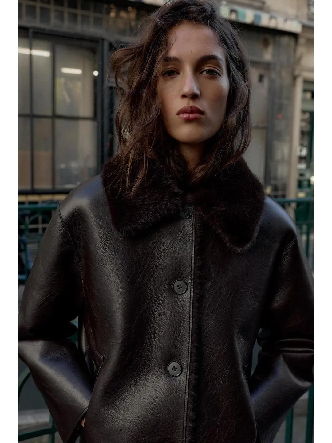 

Двустороннее джет из искусственной кожи с застежкой на пуговицы, длинный све, двусторонний воротник, молодежная дорожная верхняя одежда, пальто