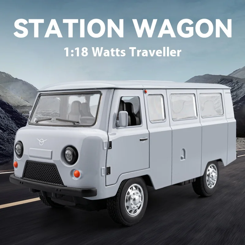 

Large Alloy Die-cast UAZ 452A Car Model, Front Wheel Steering, Children's Toy Car With Light, Adult Collection of Ornaments Gift