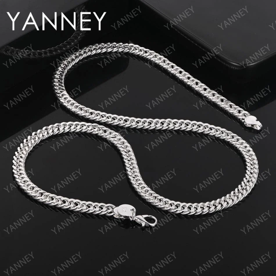 925 Sterling Silver 6MM 18-24 Inches Sideways Snake Chain Necklace For Women Men Hip Hop Charm Gift Fashion Jewelry Accessories