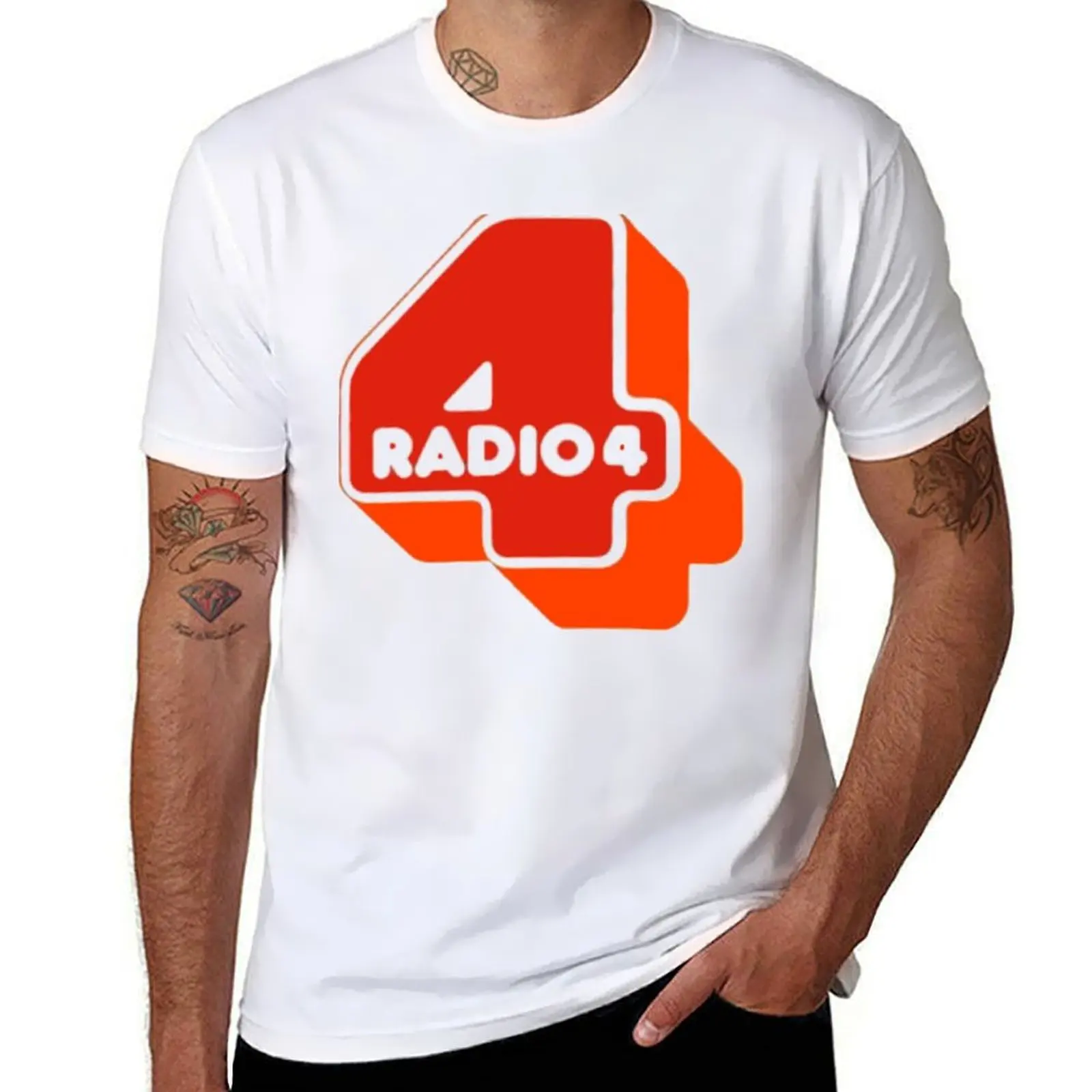 Camiseta con logo de Radio 4 70s, camiseta de algodón, camiseta 100% para hombre, camiseta de verano