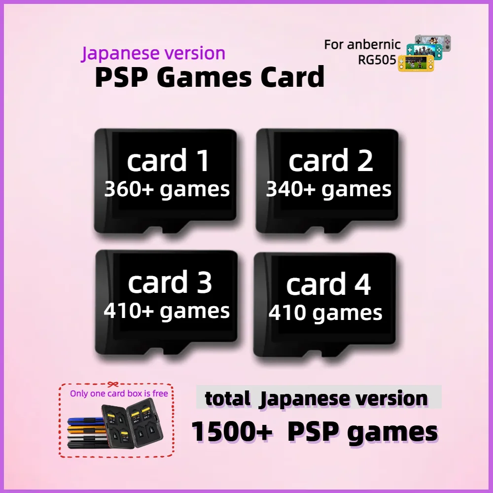 Imagem -03 - Anbernic-psp Retro Handheld Games Card Toda a Coleção Caixa Memória Open Source Versão em Japonês 512g Memória 1500 +