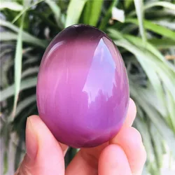 Natural crystal Purple opal egg shaped specimen gem crystal healing reiki natural gem egg +base