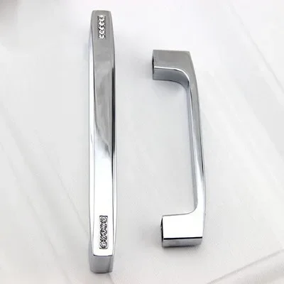 Modern Fashion Deluxe Rhinestone Drawer Tv Cabinet Pulls Chrome Silver K9 Crystal Wine Cabinet Cupboard Door Handles Knobs 5