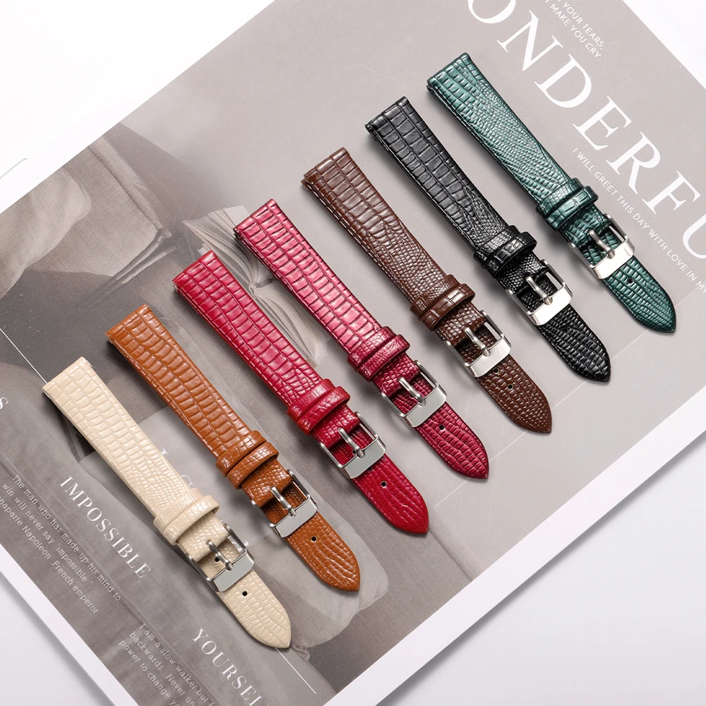 Leder-Uhrenarmband für Männer und Frauen, 8 mm, 10 mm, 12 mm, 14 mm, 16 mm, weiches Leder-Armband, Stahl-Dornschließe, Gürtel, universelles Sportarmband