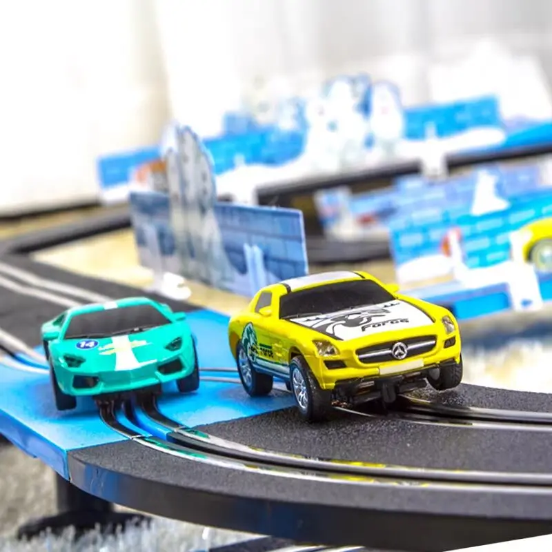 

Railway Track Toy Set Racing Track Electric Double Remote Control Car Interactive Autorama Circuit Voiture Toy For Birthday Gift