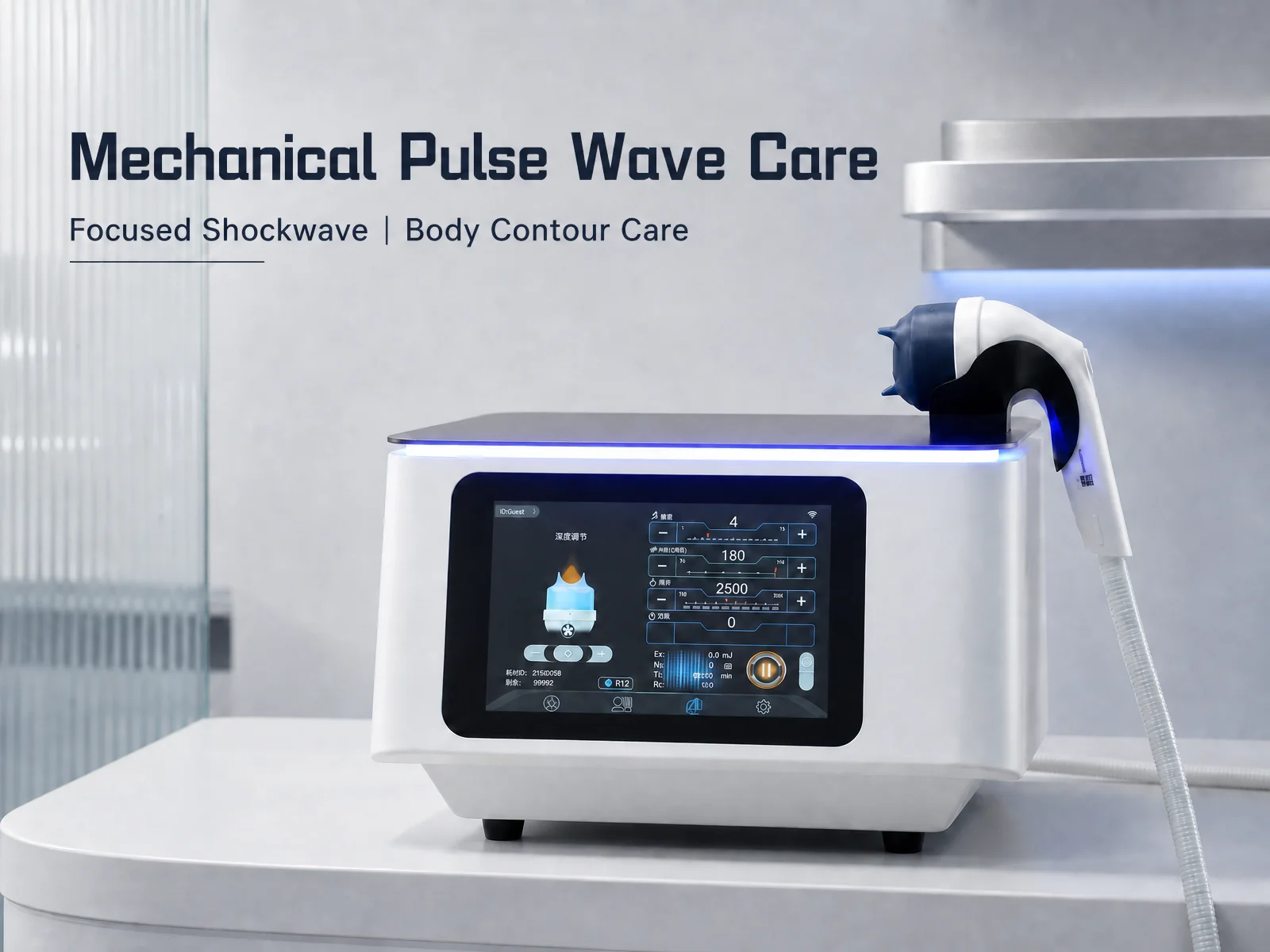 10.1 Inch Touch Screen Shockwave Machine for Multi Depth Tissue Treatment Invasive Free Body Care Device