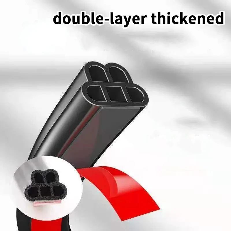 Car Door Seal Strip 5 Meter, Universal Anti-Dust Soundproof Rubber Weatherstrip for Autos