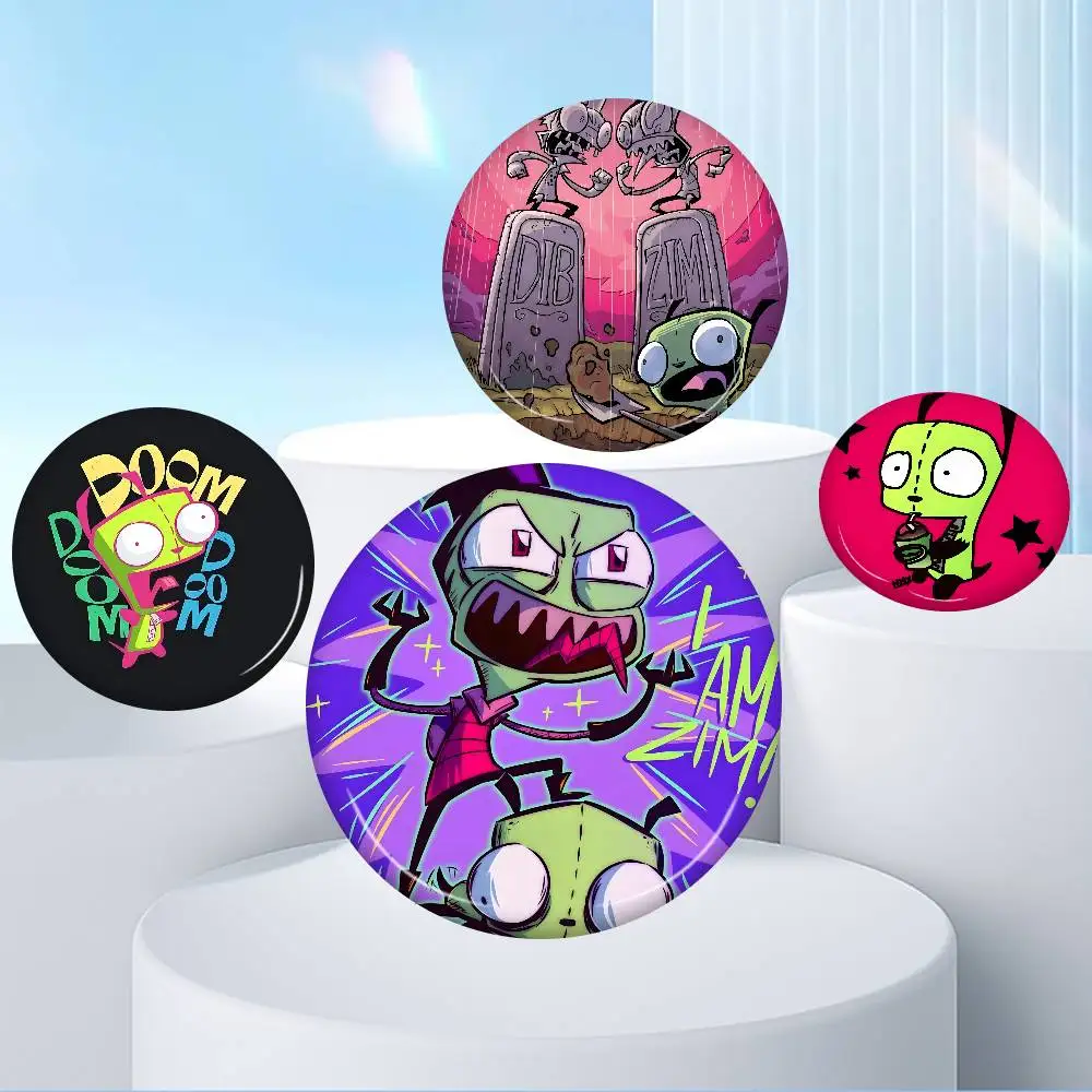 I-Invader Anime Z-ZIM 58mm Handmade Brooch Cartoon Cosplay Badge on Backpack Jewelry Accessories Gifts