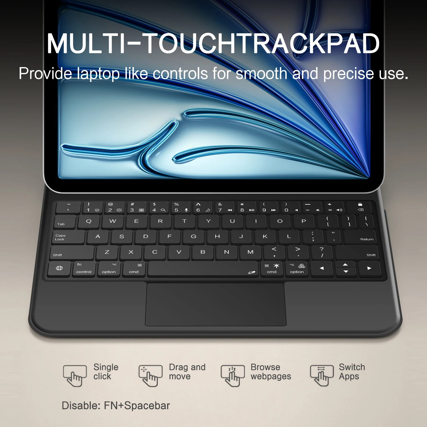 Magic Keyboard For iPad Air 11 13 M3 M2 M4 Pro 12.9 3rd 6th 5th